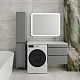 Style Line Тумба с раковиной под стиральную машину Даллас 120 R Люкс Plus подвесная серая – фотография-15